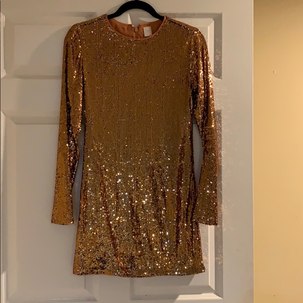 Gold sequin dress